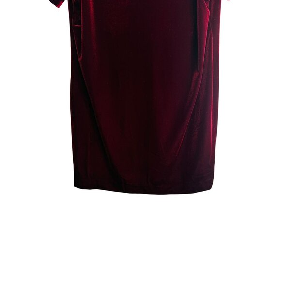 Adrianna Papell 8 Evening Dress Burgundy Wine Velvet With Rhinestones - Picture 10 of 14